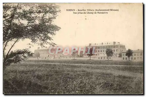 Verdun - Quartier Villars - Anciennement Bevaux Vue prise du Champ de Monoeuvre - Cartes postales