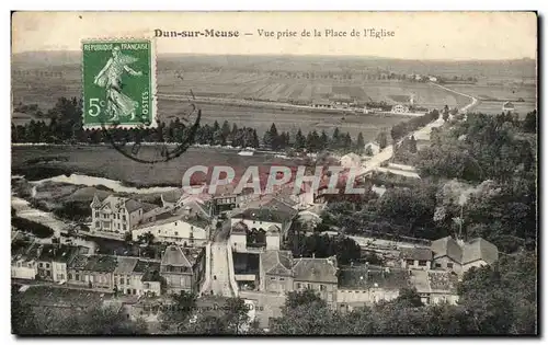 Dun sur Meuse - Vue prise de la Place l'Eglise - Cartes postales