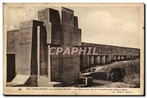 Thiaumont pres Douaumont - Le Monument de la Tranchee des Baionnettes - Ansichtskarte AK