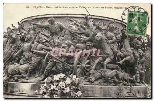 Troyes Ansichtskarte AK Haut relief du Monument des enfants de l&#39Aube Vaincre ou mourir ! par Alfred Boucher