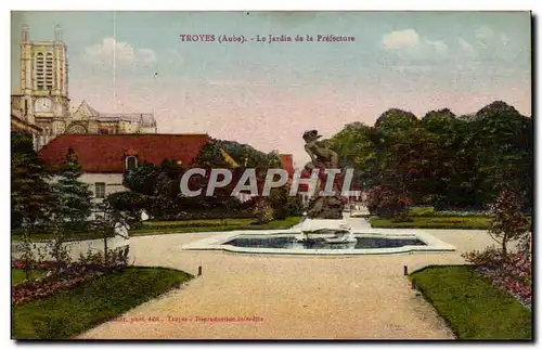 Troyes Cartes postales Le jardin de la prefecture