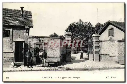 Troyes Cartes postales Le quartier Songis (militaria)