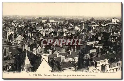 TRoyes Cartes postales Panorama Sud Ouest vue prise de la Tour Sainte Madeleine