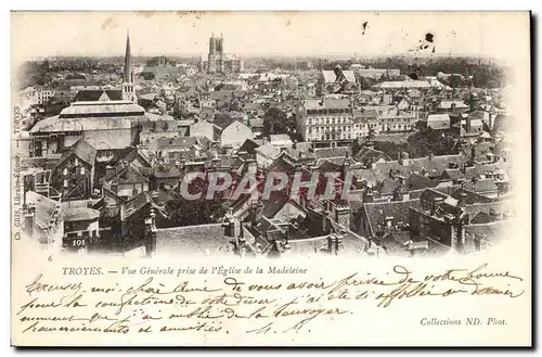 TRoyes Cartes postales Vue generale prise de l'eglise de la madeleine