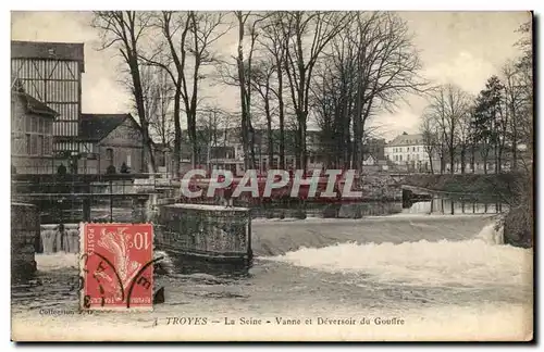 TRoyes Cartes postales La Seine Vanne et deversoir du gouffre