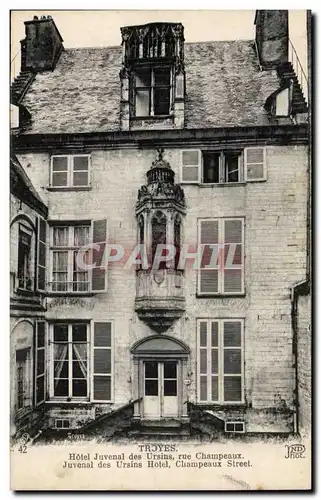 TRoyes Ansichtskarte AK Hotel Juvenal des Ursins rue Champeaux