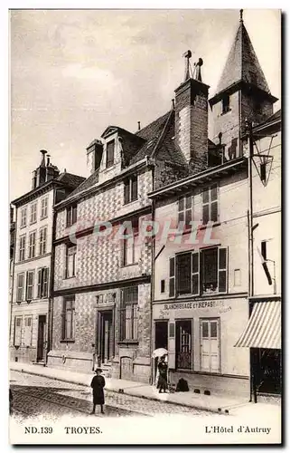 TRoyes Cartes postales Hotel d'Autruy (blanchissage et repassage)
