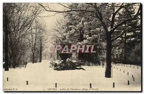 TRoyes Cartes postales Jardin de Chevreuse (neige et givre)