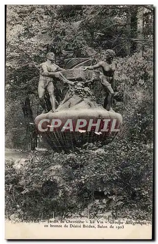 TRoyes Cartes postales Jardin de Chevrethe GRoupe allegorique en bronze de desire Briden Salon de 1903