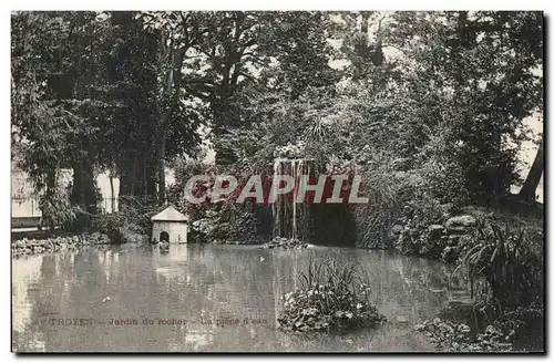 TRoyes Cartes postales Jardin du rocher La piece d'eau