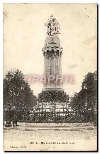 TRoyes Cartes postales Monument des enfants de l'aube