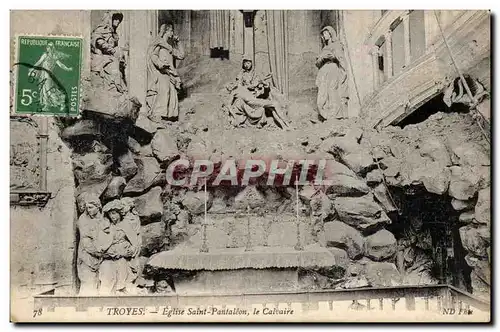 TRoyes Ansichtskarte AK Interieur de l&#39eglise Saint Pantaleon Le calvaire