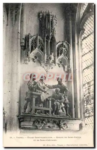 TRoyes Cartes postales Interieur de l'eglise Saint Pantaleon Groupe de Saint Crepin et saint Crepinien