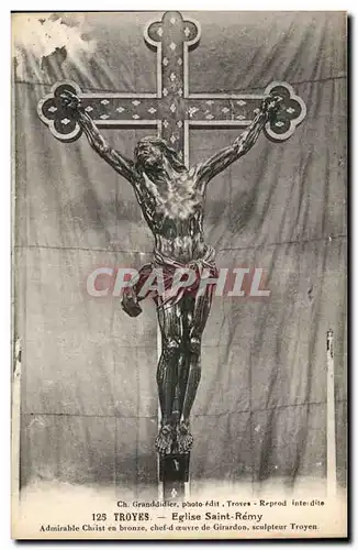 TRoyes Cartes postales Eglise Saint ReMy Christ en bronze