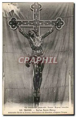 TRoyes Cartes postales Eglise Saint ReMy Christ en bronze