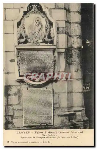 TRoyes Ansichtskarte AK Eglise Saint ReMy place St Remy Fondations de Francois Girardon (la mort en priere)