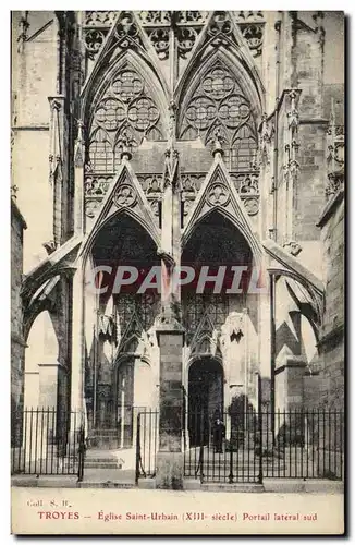 TRoyes Cartes postales Eglise St Urbain Portail lateral sud