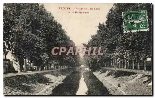 Troyes Cartes postales Perspective du canal de la Haute Seine