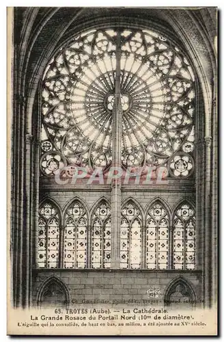 TRoyes Ansichtskarte AK La cathedrale Saint Pierre la grande rosace du portail nord