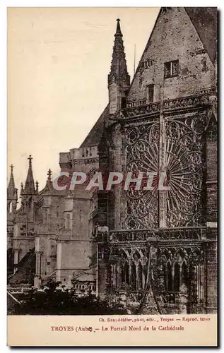 Troyes Cartes postales La cathedrale portail nord