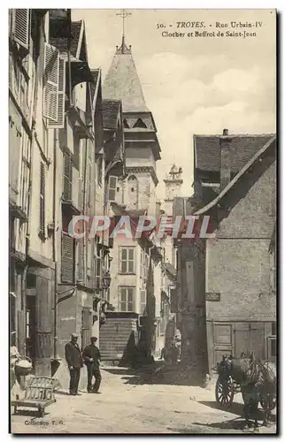 Troyes Cartes postales Rue Urbain IV Clocher et beffroi de Saint Jean