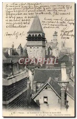 Troyes Cartes postales Le clocher et le beffroi de Saint Jean