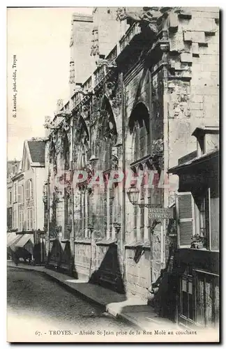 Troyes Cartes postales Abside Saint Jean prise de la rue Mole au couchant (buvette champenoise)