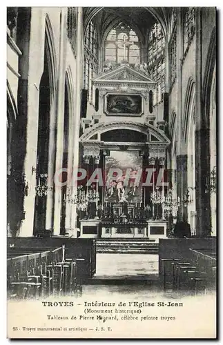 Troyes Ansichtskarte AK Interieur de l&#39glise Saint Jean Tableau de Pierre Mignard