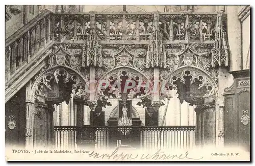 Troyes Cartes postales Jube de l'eglise de la Madeleine Interieur