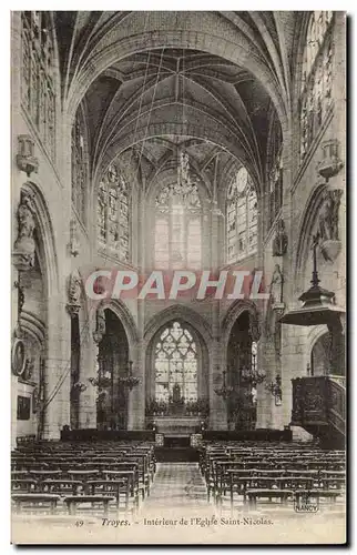 Troyes Cartes postales Interieur de l&#39eglise Saint Nicolas