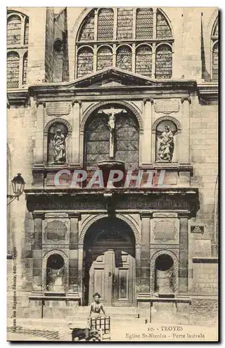 Troyes Ansichtskarte AK Eglise Saint Nicolas Porte laterale