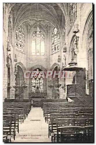 Troyes Cartes postales Interieur de l&#39eglise Saint Nicolas