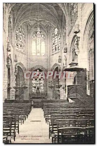 Troyes Cartes postales Interieur de l'eglise Saint Nicolas