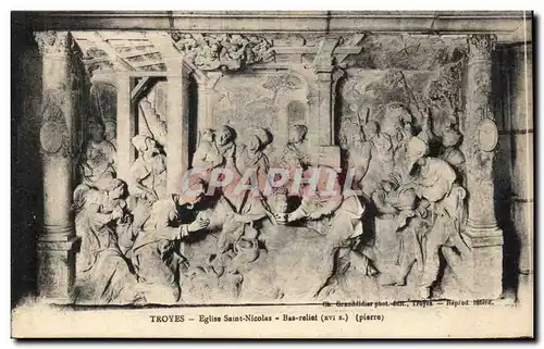 Troyes Cartes postales Eglise Saint Nicolas Bas relief