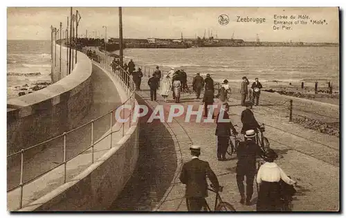 Belgie Belgique Ansichtskarte AK Zeebrugge Entree du Mole