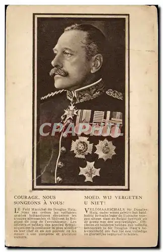 Belgie Belgique Cartes postales Courage nous songeons a vous ! Feld Merechal Sir Douglas Haig (militaria)