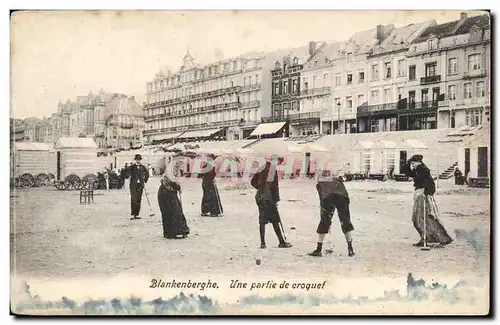 Belgie Belgique Ansichtskarte AK Blankenberghe Une partie de croquet (cricket)