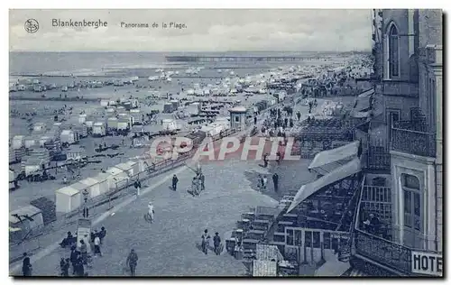 Belgie Belgique Ansichtskarte AK Blankenberghe Panorama de la plage