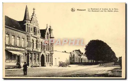 Belgique Belgie Cartes postales le boulevard et la place de la gare