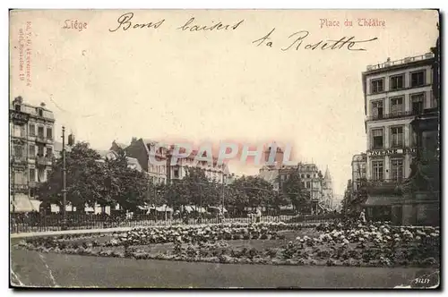 Belgie Belgique Cartes postales Liege Place du theatre