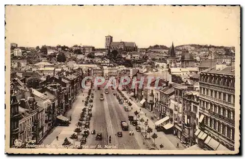 Belgie Belgique Cartes postales Liege Boulevard de la SAuveniere et vue sur St Martin
