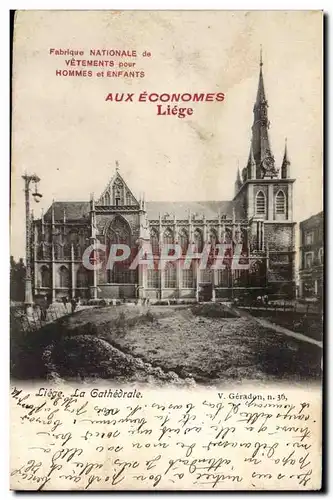 Belgie Belgique Cartes postales Liege Fabrique nationale de vetements pour hommes enfants La cathedrale
