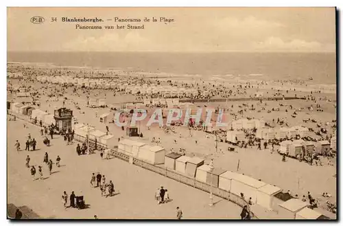 Belgie Belgique Ansichtskarte AK Blankenberghe Panorama de la plage