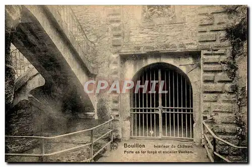 Belgie Belgique Ansichtskarte AK Bouillon Interieur du chateau porte en fer forge et escalier Vauban