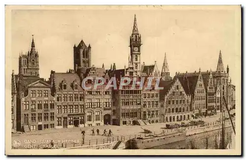 Belgie Belgique Cartes postales Gand Quai aux herbes