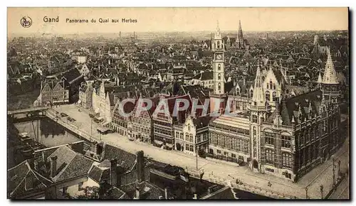 Ansichtskarte AK Belgique Gand Panorama du quai aux Herbes