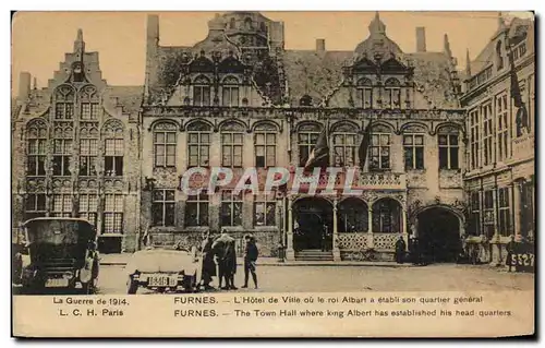 Ansichtskarte AK Belgique Furnes L&#39hotel de ville ou le roi Albart a etabli son quartier general