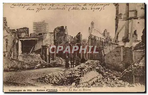 Cartes postales Belgique Ruines d&#39Ypres La rue au beurre