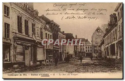 Cartes postales Belgique Ruines d'Ypres La rue du verger