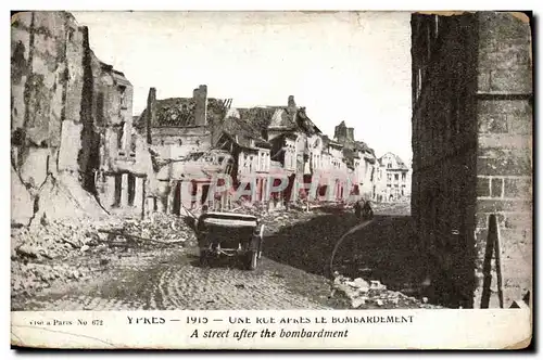 Cartes postales Belgique Ypres Une rue apres le bombardement